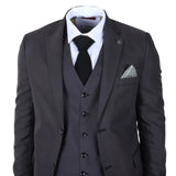 IM51 - Costume trois pièces pour homme à carreaux anthracite, coupe ajustée
