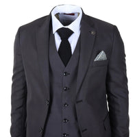 IM51 - Costume trois pièces pour homme à carreaux anthracite, coupe ajustée