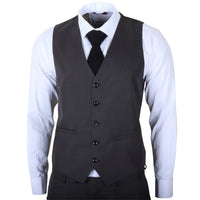 IM51 - Costume trois pièces pour homme à carreaux anthracite, coupe ajustée