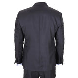 IM51 - Costume trois pièces pour homme à carreaux anthracite, coupe ajustée