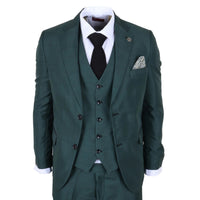 IM52 - Costume trois pièces à carreaux verts pour homme, coupe ajustée