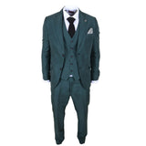 IM52 - Costume trois pièces à carreaux verts pour homme, coupe ajustée