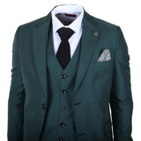 IM52 - Costume trois pièces à carreaux verts pour homme, coupe ajustée