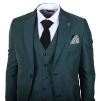 IM52 - Costume trois pièces à carreaux verts pour homme, coupe ajustée
