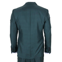 IM52 - Costume trois pièces à carreaux verts pour homme, coupe ajustée