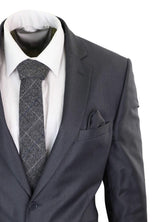 Mens Grey Wool Formal Suit
