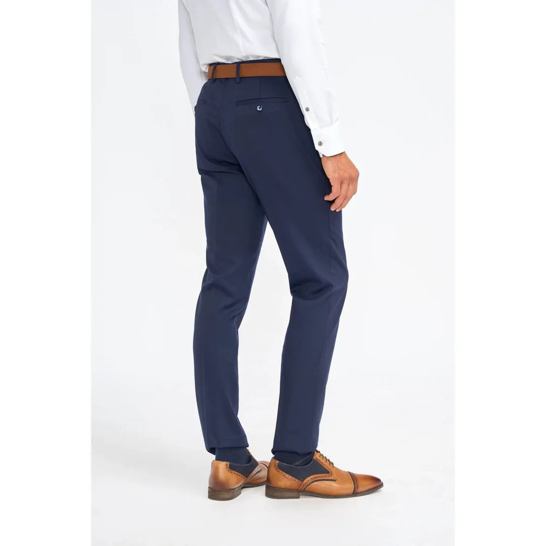 Pantalon habillé en laine bleu marine pour homme James