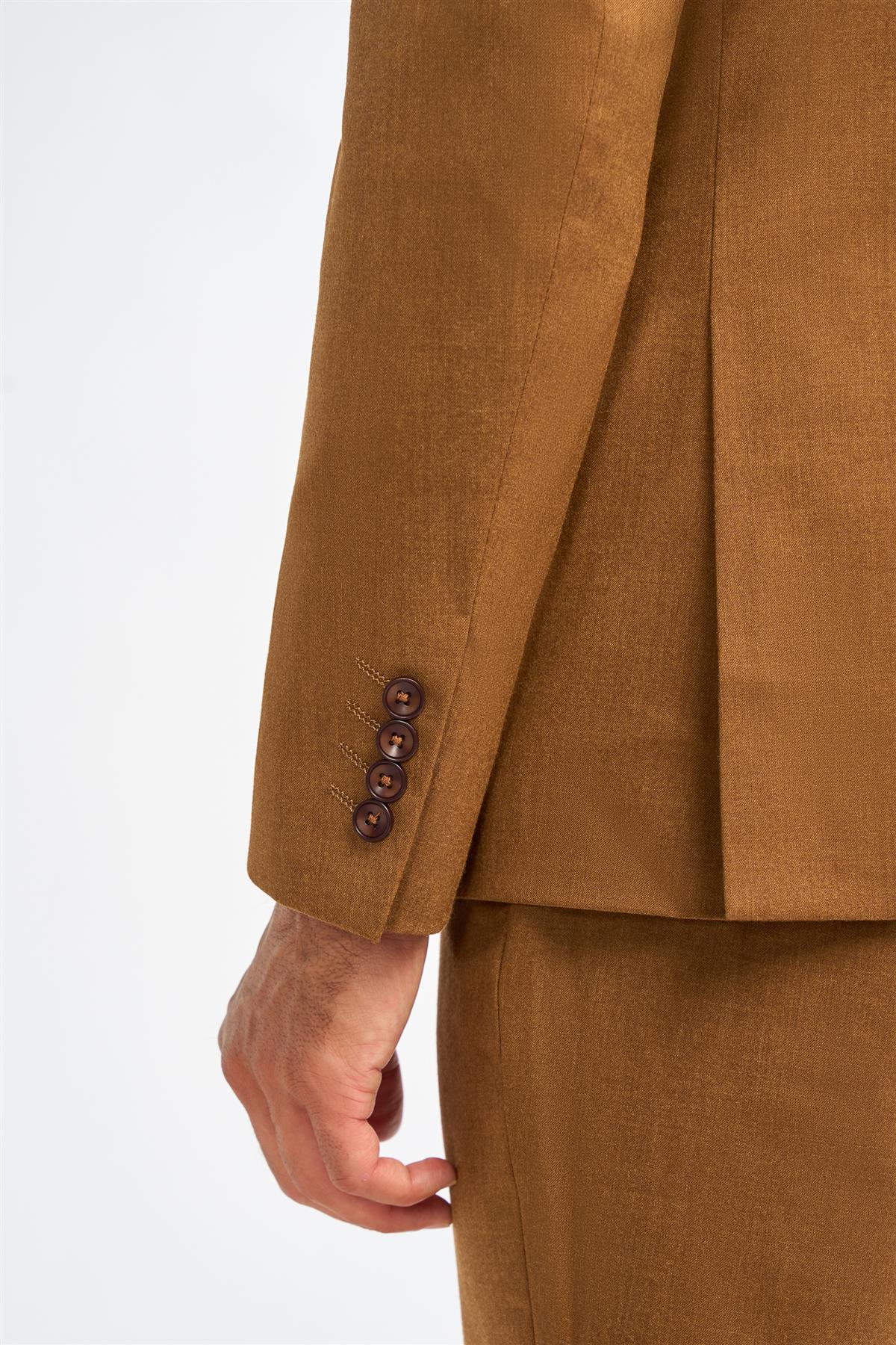 James - Blazer en laine marron camel pour homme