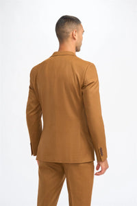 James - Blazer en laine marron camel pour homme