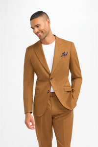 James - Blazer en laine marron camel pour homme