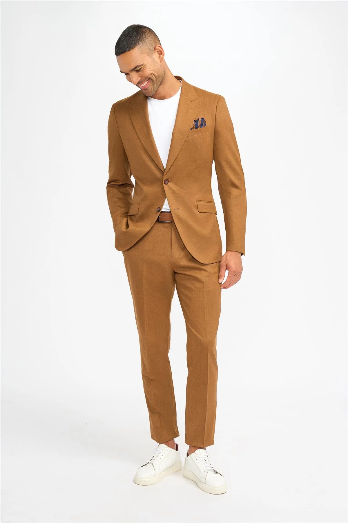 James - Blazer en laine marron camel pour homme