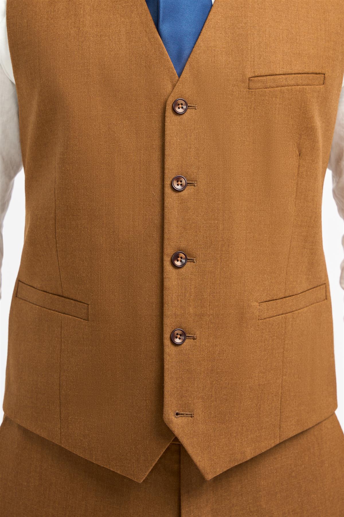 Gilet en laine marron camel pour homme James