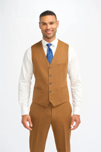 Gilet en laine marron camel pour homme James