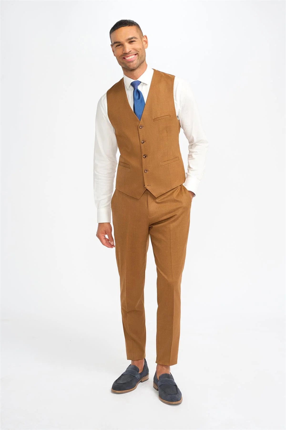 Gilet en laine marron camel pour homme James
