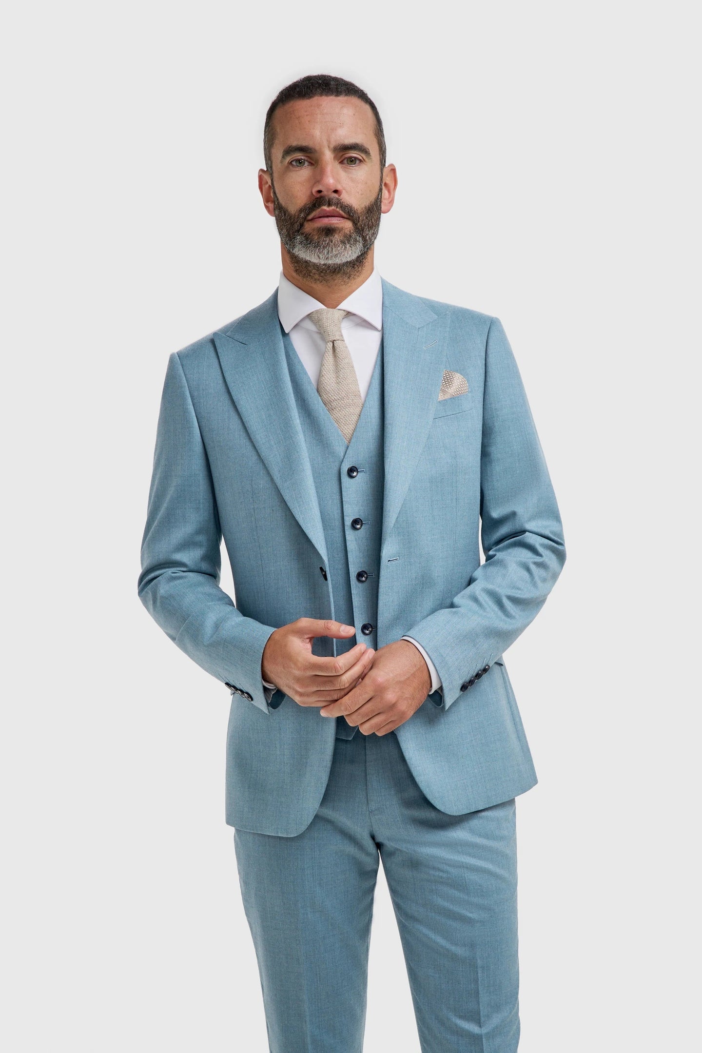 James - Blazer texturé bleu clair pour homme