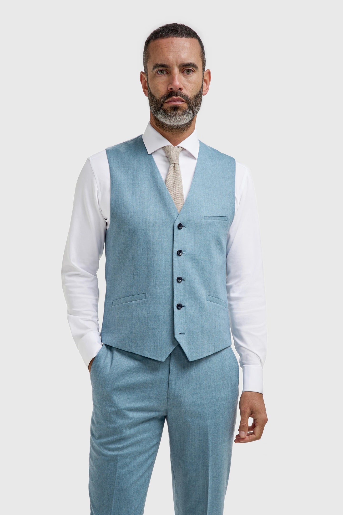Gilet texturé bleu clair pour homme James