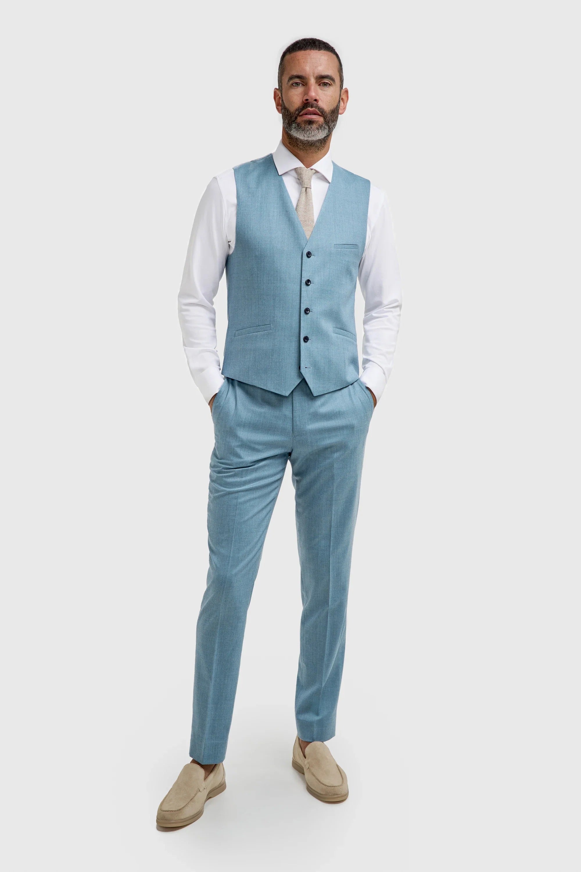 Gilet texturé bleu clair pour homme James