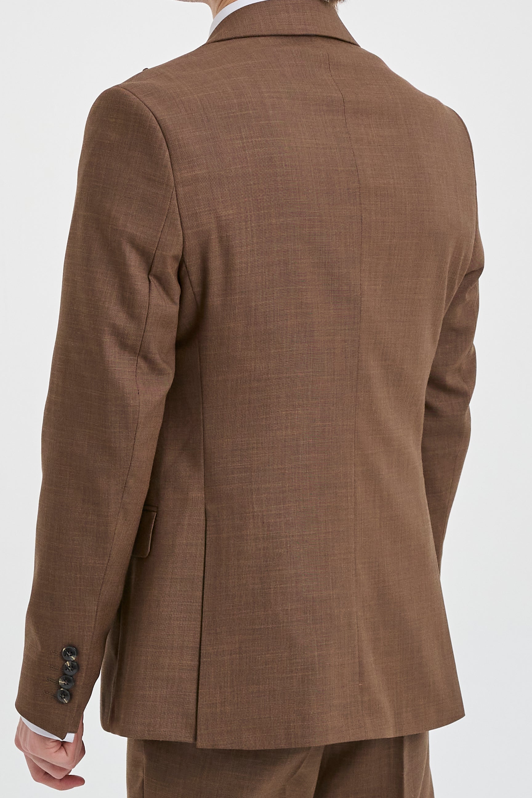 Costume trois pièces marron uni pour homme James, coupe classique