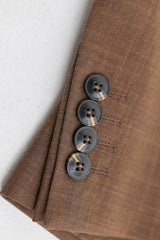 Costume trois pièces marron uni pour homme James, coupe classique