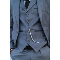 James Men's 3-Piece Grey Classic Fit Suit
