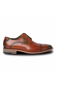 Jenson - Chaussures Oxford à lacets en cuir marron pour hommes