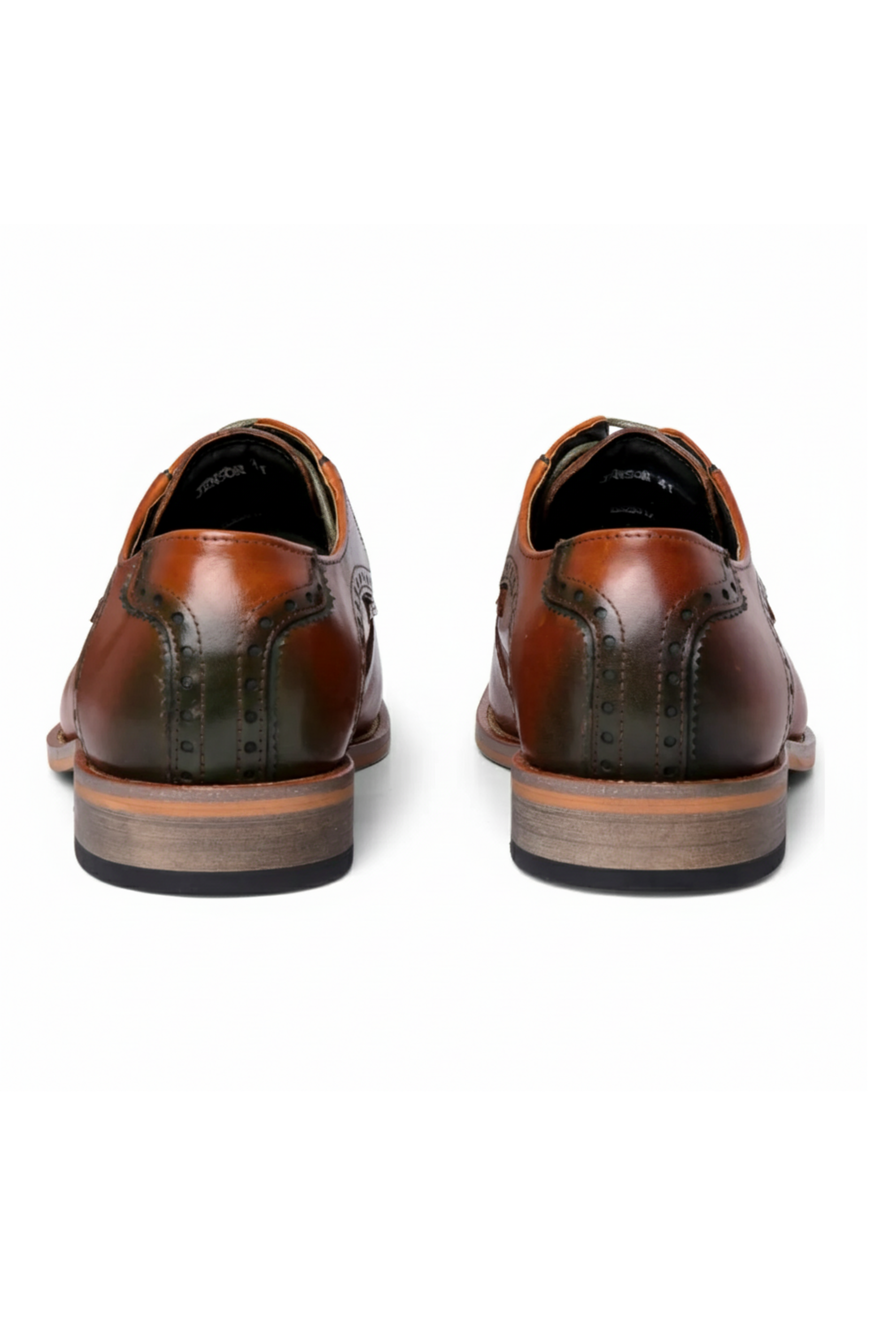 Jenson - Chaussures Oxford à lacets en cuir marron pour hommes
