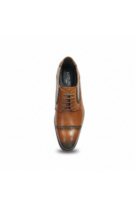 Jenson - Chaussures Oxford à lacets en cuir marron pour hommes