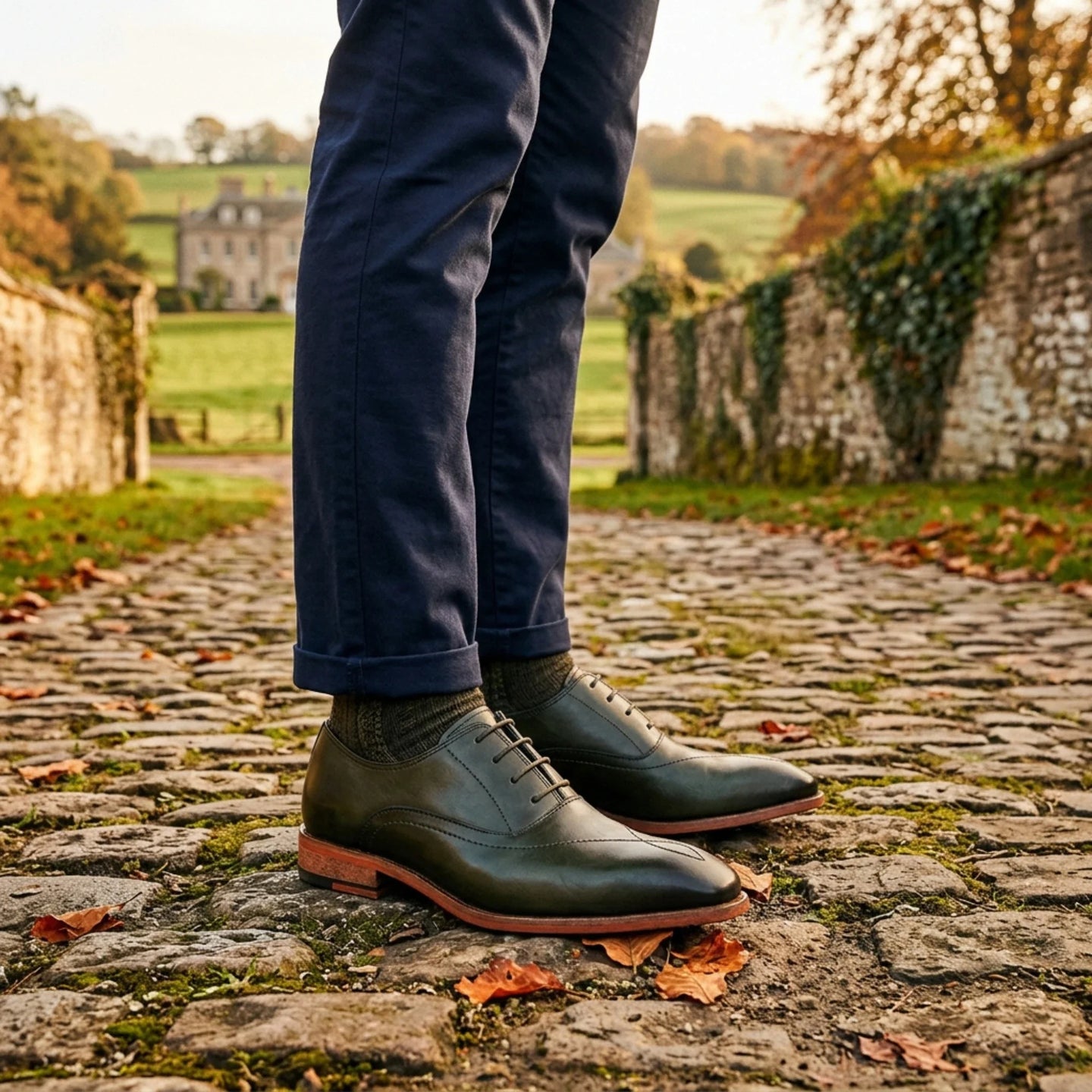 Jett - Chaussures Oxford à bout renforcé vert foncé pour homme