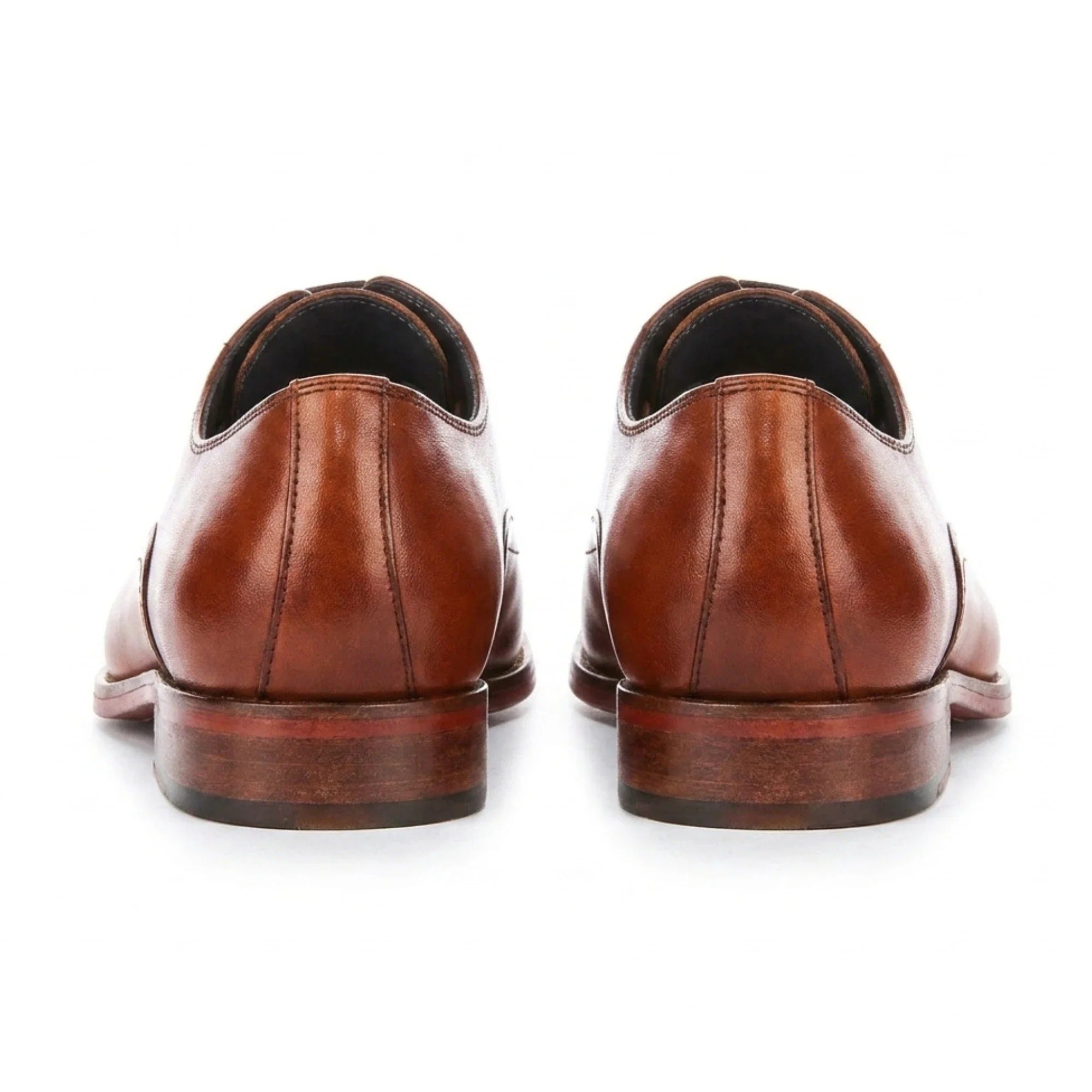 Jett - Chaussures Oxford pour hommes, couleur fauve, à bout renforcé et surpiqûres croisées