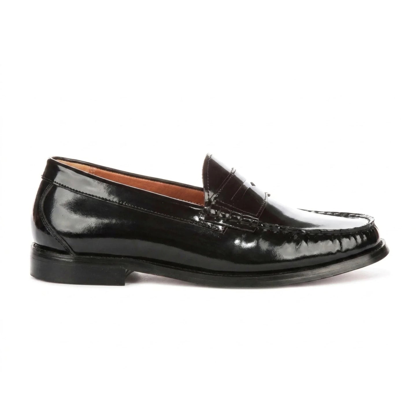 Joseph - Mocassins noirs brillants Penny pour hommes