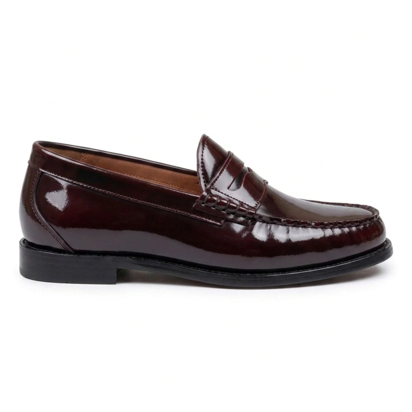 Joseph - Mocassins Penny en cuir verni bordeaux pour hommes