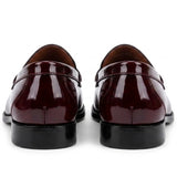 Joseph - Mocassins Penny en cuir verni bordeaux pour hommes