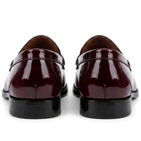 Joseph - Mocassins Penny en cuir verni bordeaux pour hommes