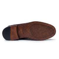 Joseph - Mocassins Penny en cuir verni bordeaux pour hommes