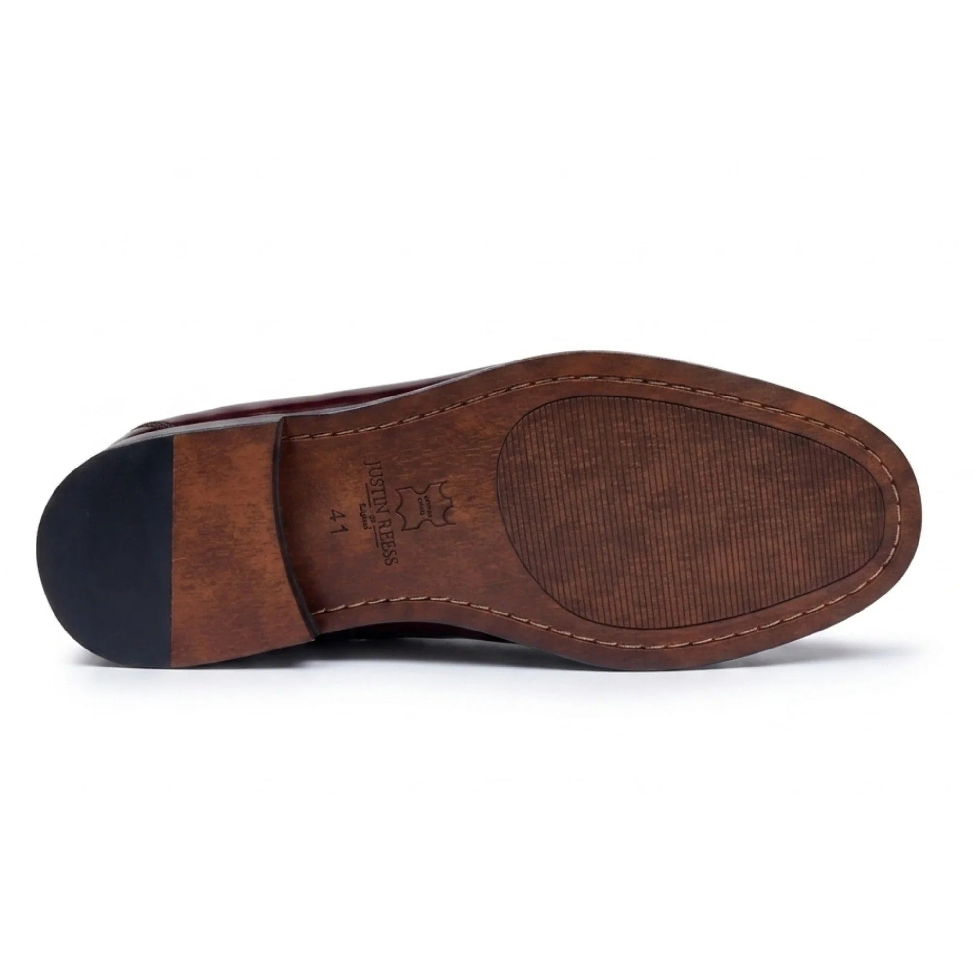 Joseph - Mocassins Penny en cuir verni bordeaux pour hommes