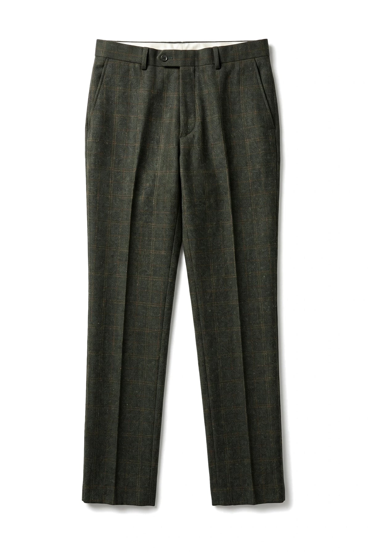 Pantalon à carreaux en tweed vert Joshua pour homme