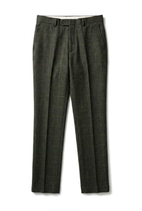 Pantalon à carreaux en tweed vert Joshua pour homme