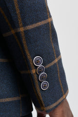 Costume trois pièces en laine à chevrons pour homme, style Peaky Blinders - Bleu marine