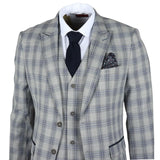 Knight - Men's Grey Blue Checked Blazer