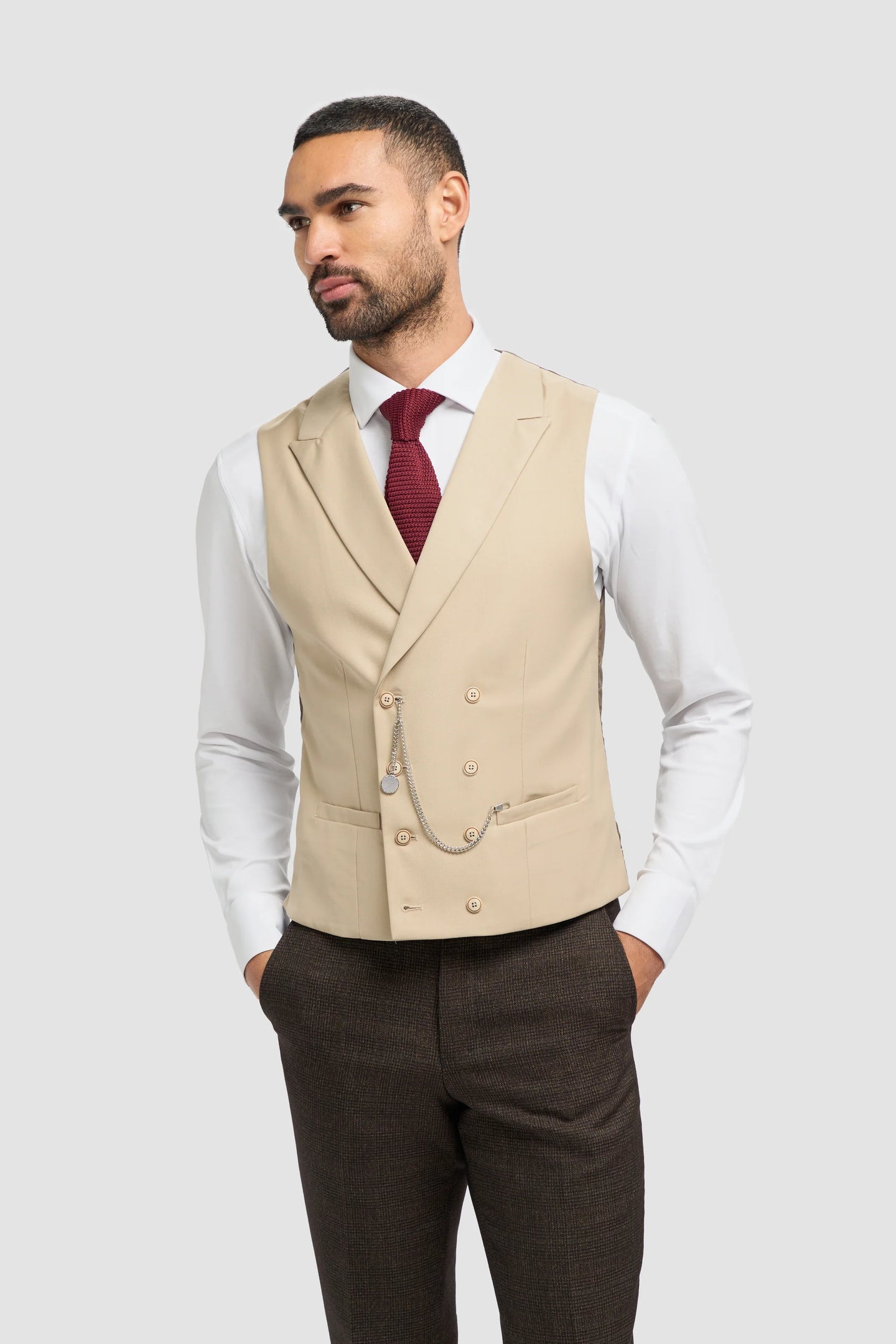 Gilet croisé pour homme avec chaîne - Cavani Lennox