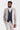 Costume beige Leo avec gilet en tweed marine Harris