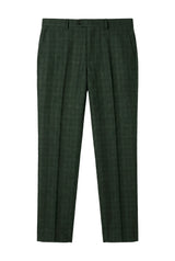 Pantalon à carreaux verts pour homme Leo