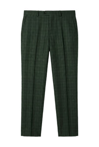 Pantalon à carreaux verts pour homme Leo