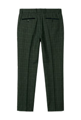 Pantalon à carreaux verts pour homme Leo