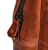 Real Leather Carry On Overnight Bag - Tan,