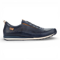 Liverpool - Baskets montantes élastiques en cuir bleu pour homme