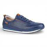 Liverpool - Baskets montantes élastiques en cuir bleu pour homme