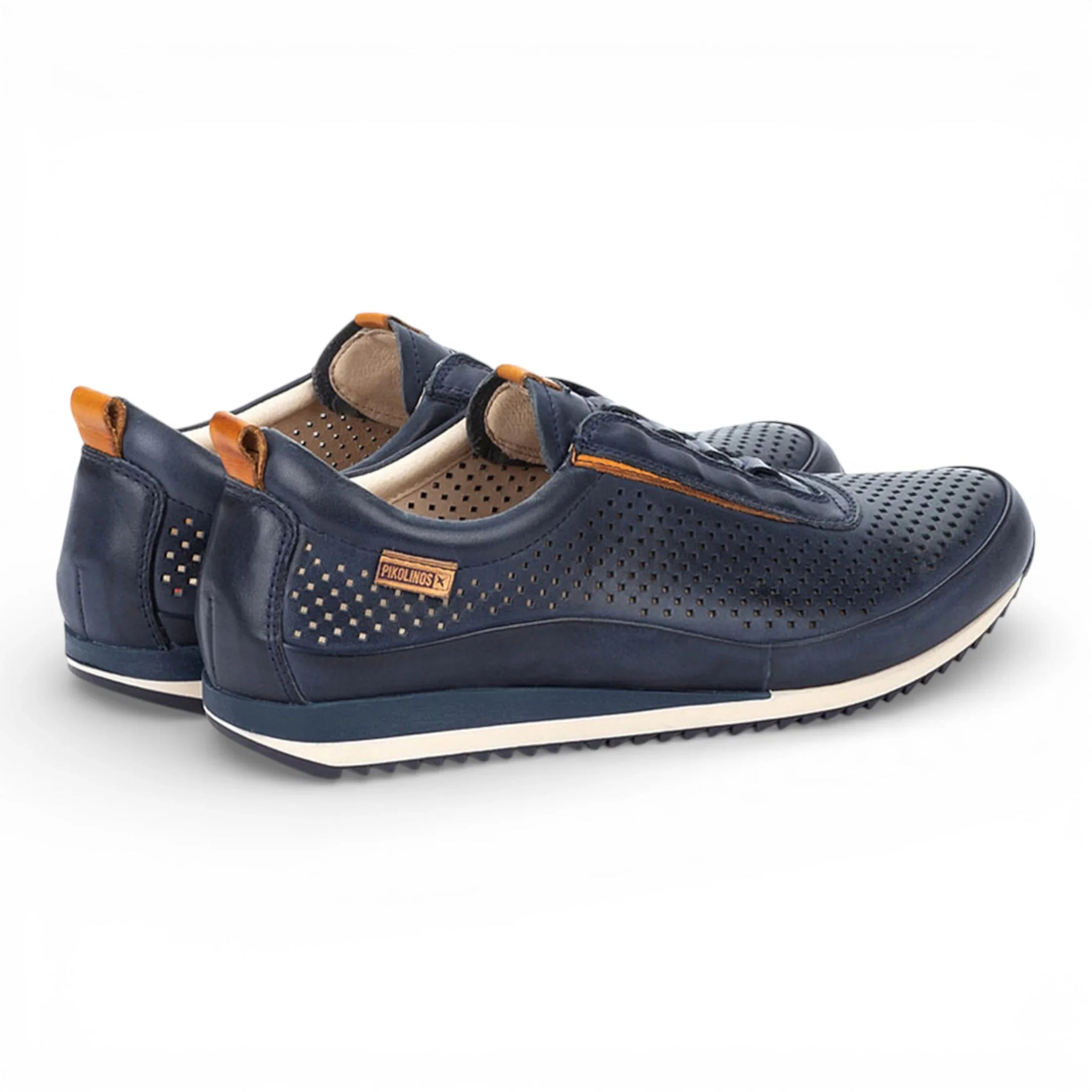 Liverpool - Baskets montantes élastiques en cuir bleu pour homme
