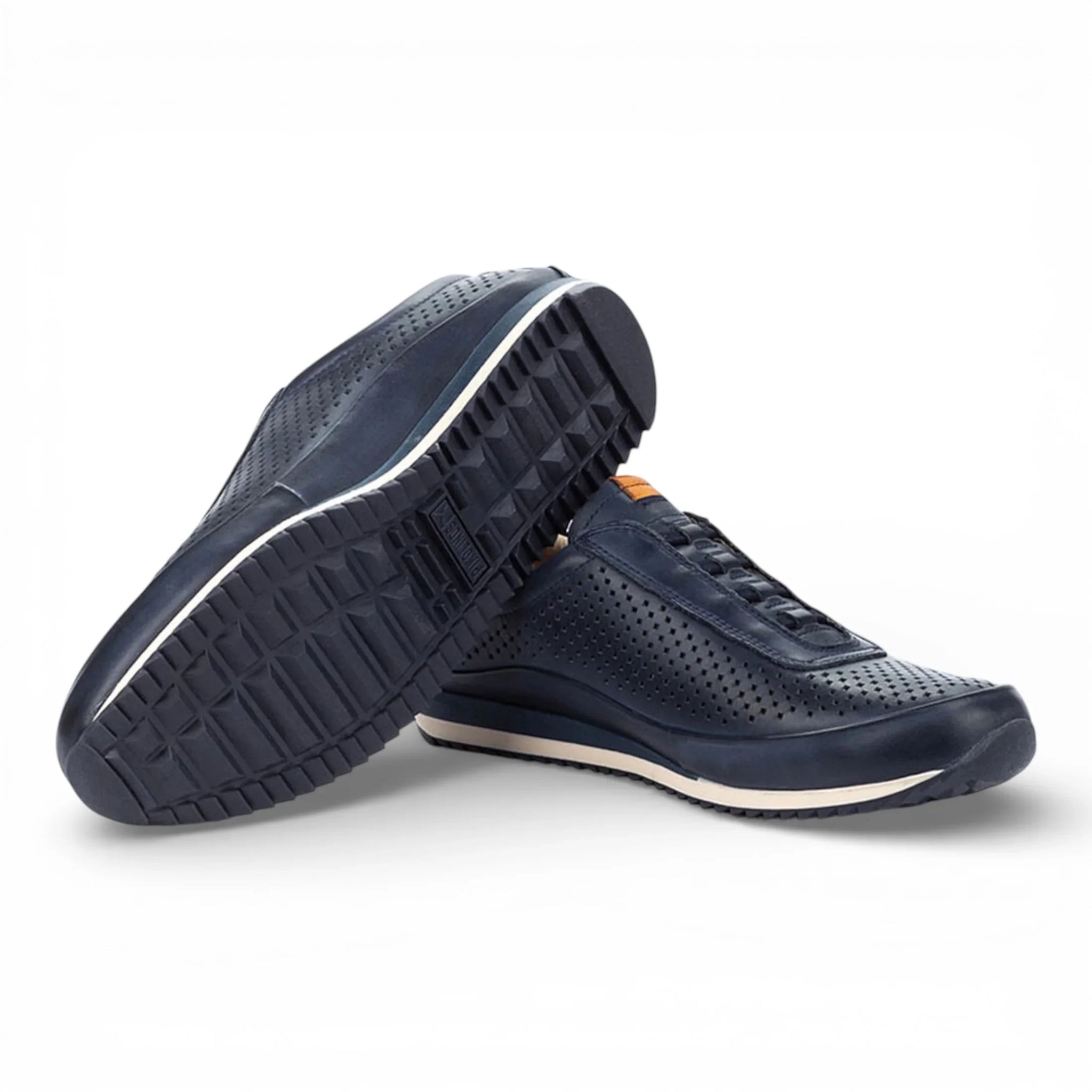 Liverpool - Baskets montantes élastiques en cuir bleu pour homme