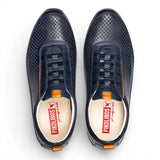 Liverpool - Baskets montantes élastiques en cuir bleu pour homme